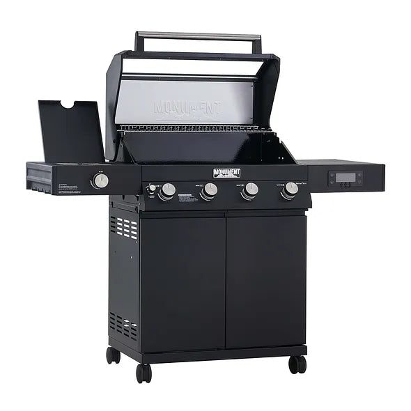 Denali 425 | Monument Grills | 4 Burner Smart Black Powder-Coated Propane Gas Grill