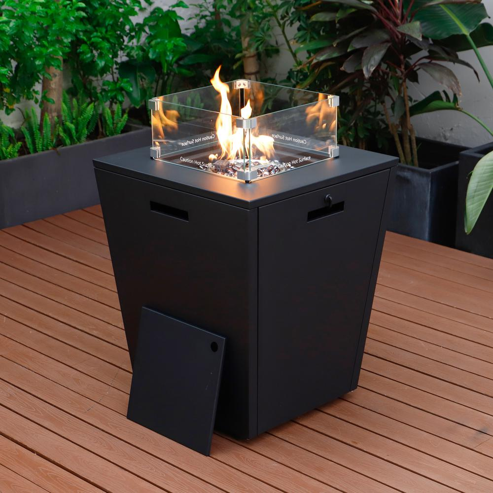 Chelsea Aluminum Patio Modern Propane Fire Pit Side Table