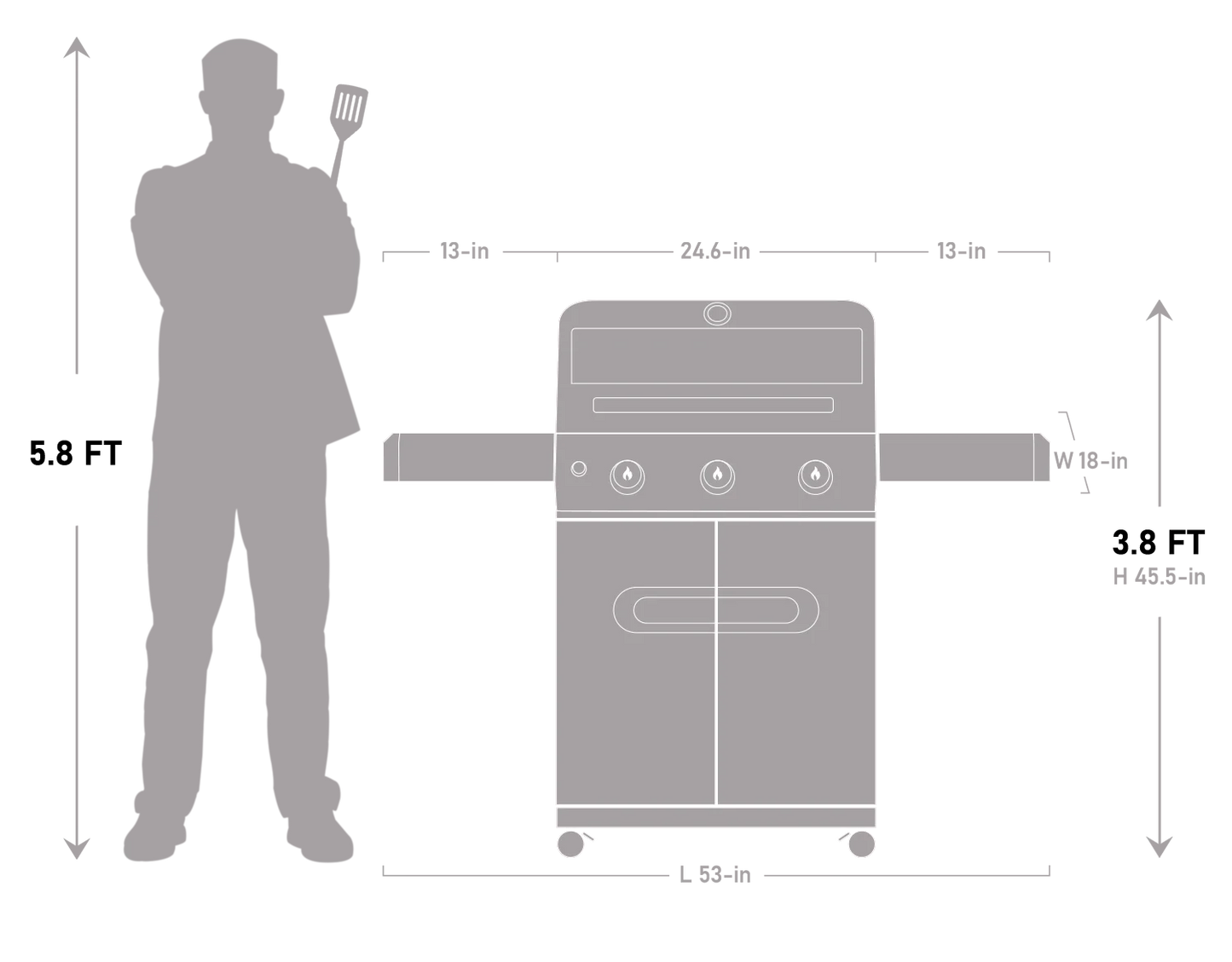 Mesa 305 | Monument Grills | 3 Burner Stainless Steel Propane Gas Grill