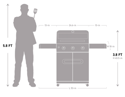 Mesa 305 | Monument Grills | 3 Burner Stainless Steel Propane Gas Grill