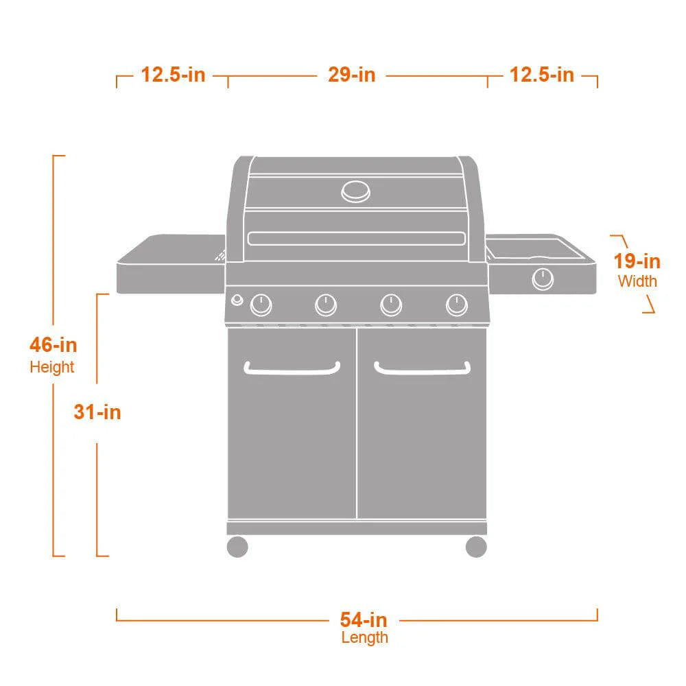 41847NG | Monument Grills | 4 Burner Stainless Steel Liquid Propane/ Natural Gas Grill