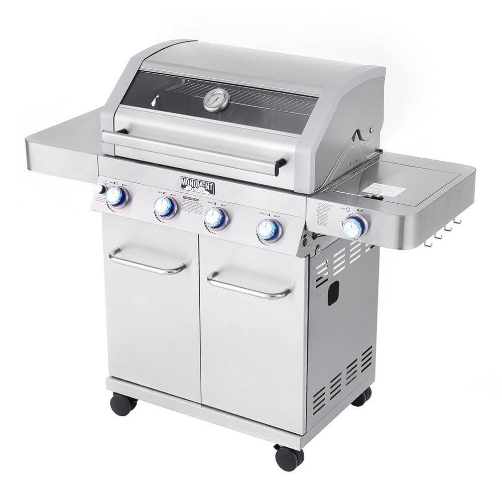 41847NG | Monument Grills | 4 Burner Stainless Steel Liquid Propane/ Natural Gas Grill