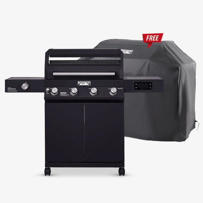 Denali 425 | Monument Grills | 4 Burner Smart Black Powder-Coated Propane Gas Grill