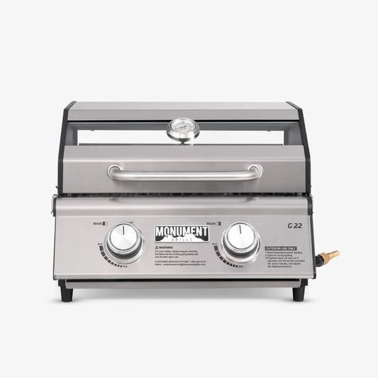 G22 | Monument Grills Table Top | 2 Burner Stainless Steel Gas Grill