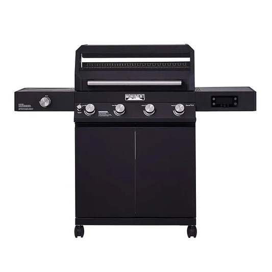 Denali 425 | Monument Grills | 4 Burner Smart Black Powder-Coated Propane Gas Grill