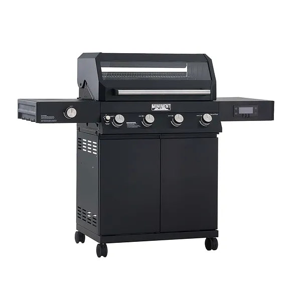 Denali 425 | Monument Grills | 4 Burner Smart Black Powder-Coated Propane Gas Grill