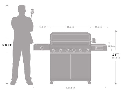 Denali 605 | Monument Grills | 6 Burner Smart Stainless Steel Liquid Propane/ Natural Gas Grill